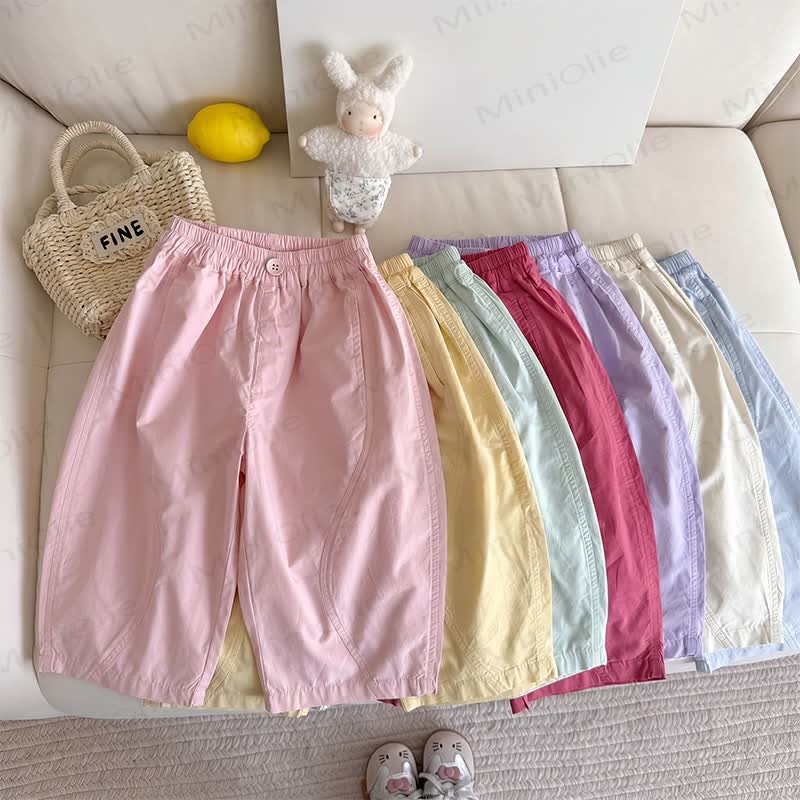 Toddler Girls Soft Cotton Solid Color Pants - image 1