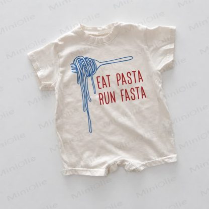 EAT PASTA RUN FASTA Baby White Romper - White - 18-24M - image 1