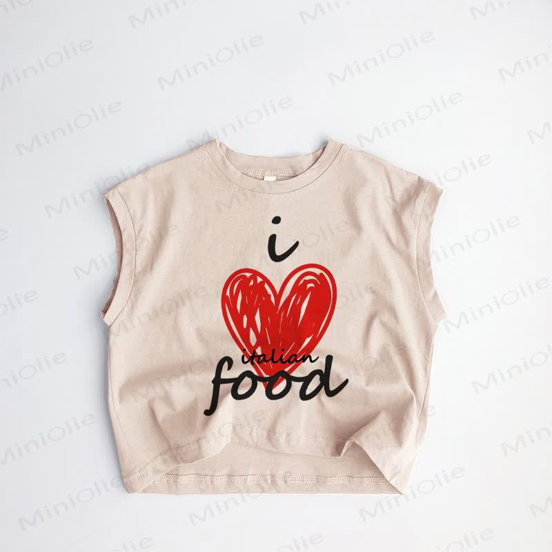 I LOVE ITALIAN FOOD Baby Toddler Khaki Tank Top - Khaki - 3-5T - image 1