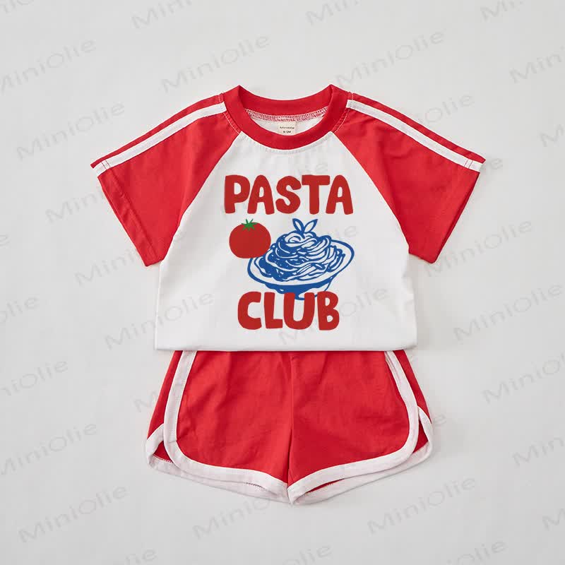 PASTA CLUB Baby Tomato Red Tee and Shorts Set - Red - 2-3T - image 1