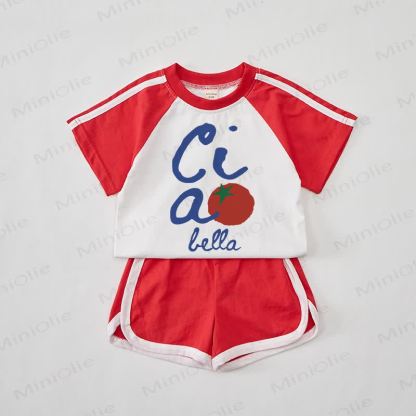 CIAO BELLA Baby Tomato Red Tee and Shorts Set - Red - 2-3T - image 1