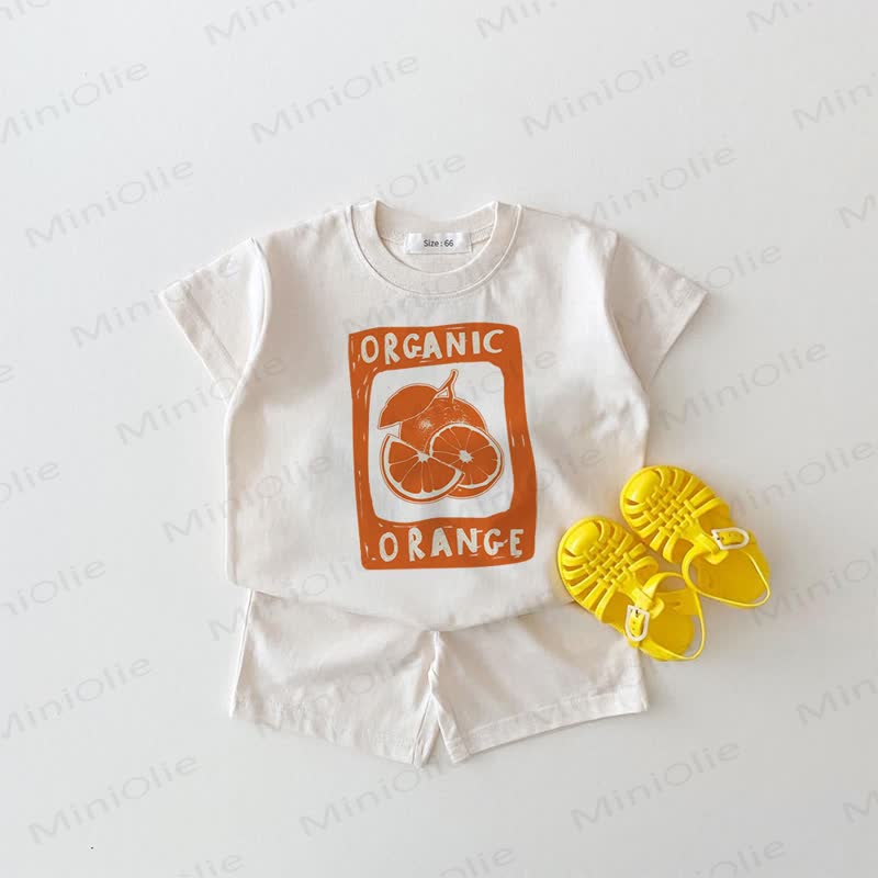 ORANGE Baby Tee and Shorts 2-piece Set - White - 18-24M - image 1