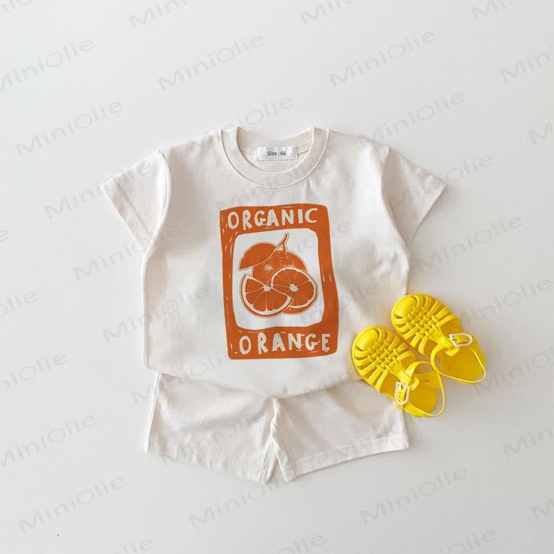 ORANGE Baby Tee and Shorts 2-piece Set - White - 18-24M - image 1