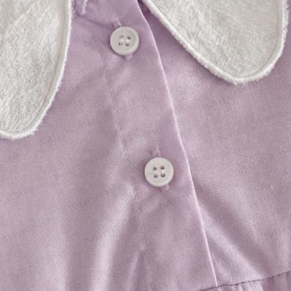 Baby Girls Lilac Bloom Embroidered Scalloped Collar Romper - image 5