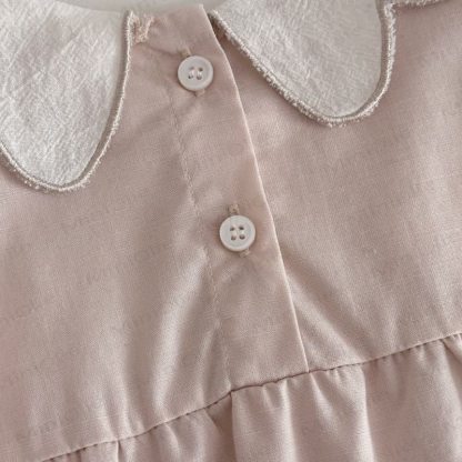 Baby Girls Lilac Bloom Embroidered Scalloped Collar Romper - image 7