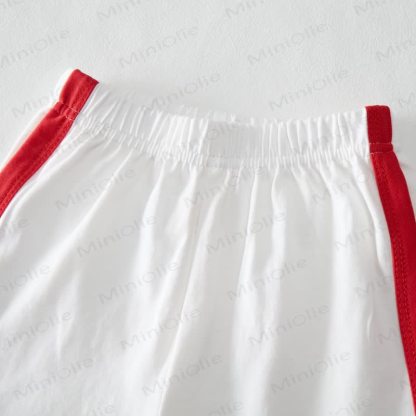 PASTA CLUB Baby White&Red T-shirt and Shorts 2-Piece Set - image 8