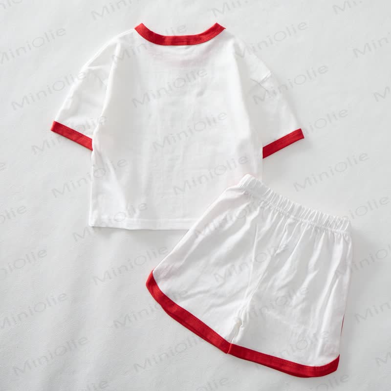 PASTA CLUB Baby White&Red T-shirt and Shorts 2-Piece Set - image 4