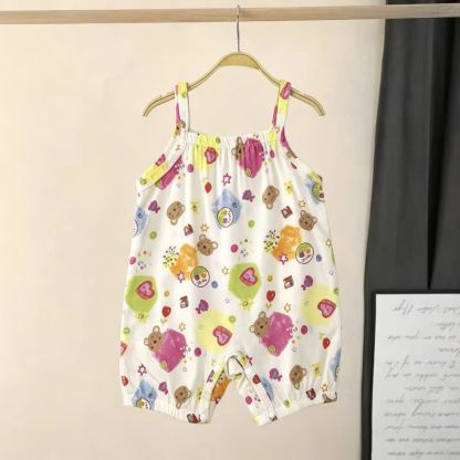 Baby Cotton Smocked Floral Strap Bubble Romper - White Bear - 2-3T - image 8