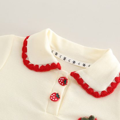 Toddler Baby Girl Strawberry Peter Pan Collar Top and Shorts 2-piece Set - image 5
