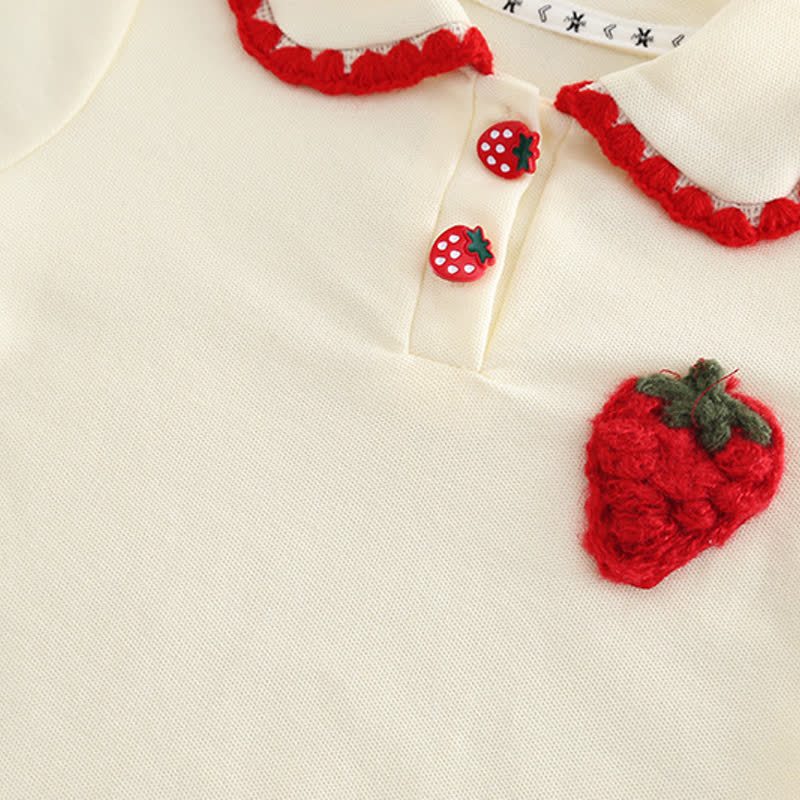 Toddler Baby Girl Strawberry Peter Pan Collar Top and Shorts 2-piece Set - image 6