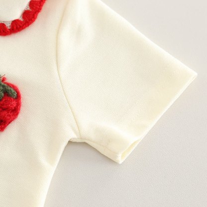 Toddler Baby Girl Strawberry Peter Pan Collar Top and Shorts 2-piece Set - image 7