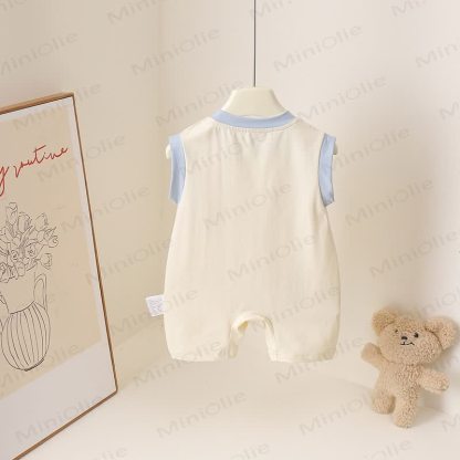 Baby Cotton Puppy Embroidered Sleeveless Romper - image 2