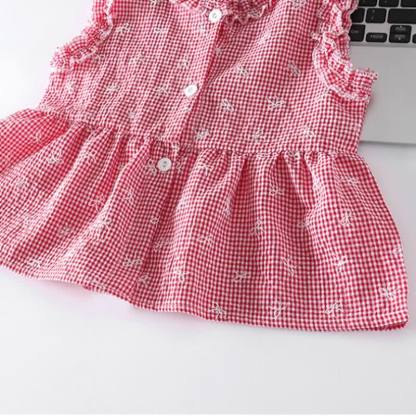 Toddler Girl Gingham Bowknot Ruffle Sleeveless Top and Pants 2-piece Set - image 7
