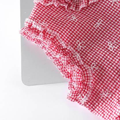 Toddler Girl Gingham Bowknot Ruffle Sleeveless Top and Pants 2-piece Set - image 5