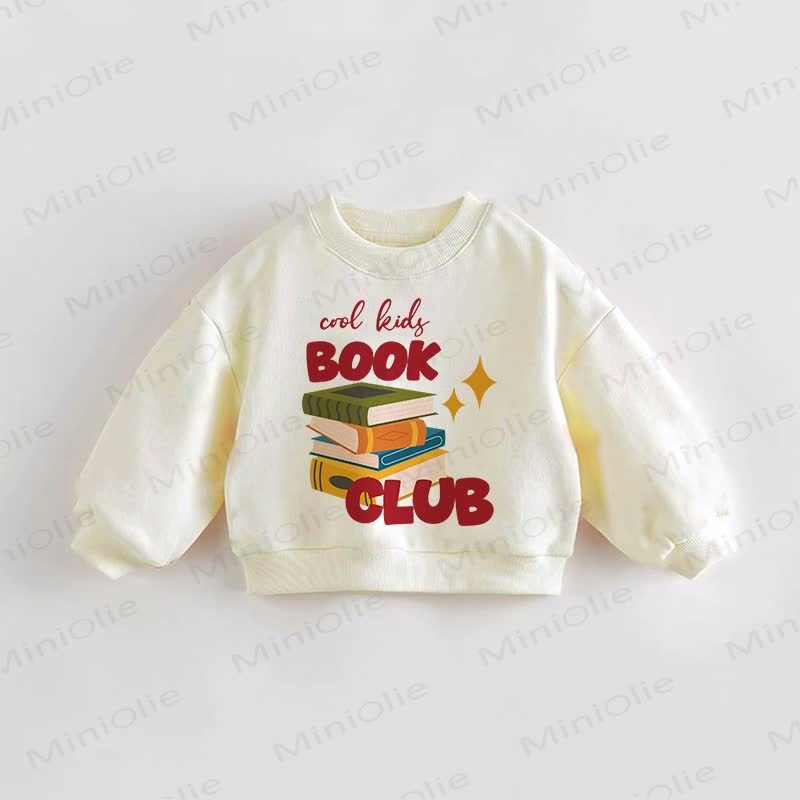 BOOK CLUB Baby Toddler Cream Sweatshirt - Cream - 3-5T - image 1