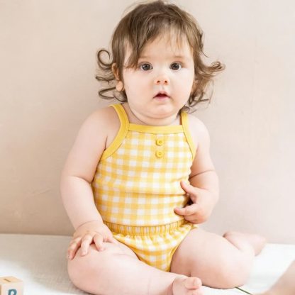 Baby Toddler Girl Gingham Cami Top and Shorts 2-piece Pyjama Set - image 7