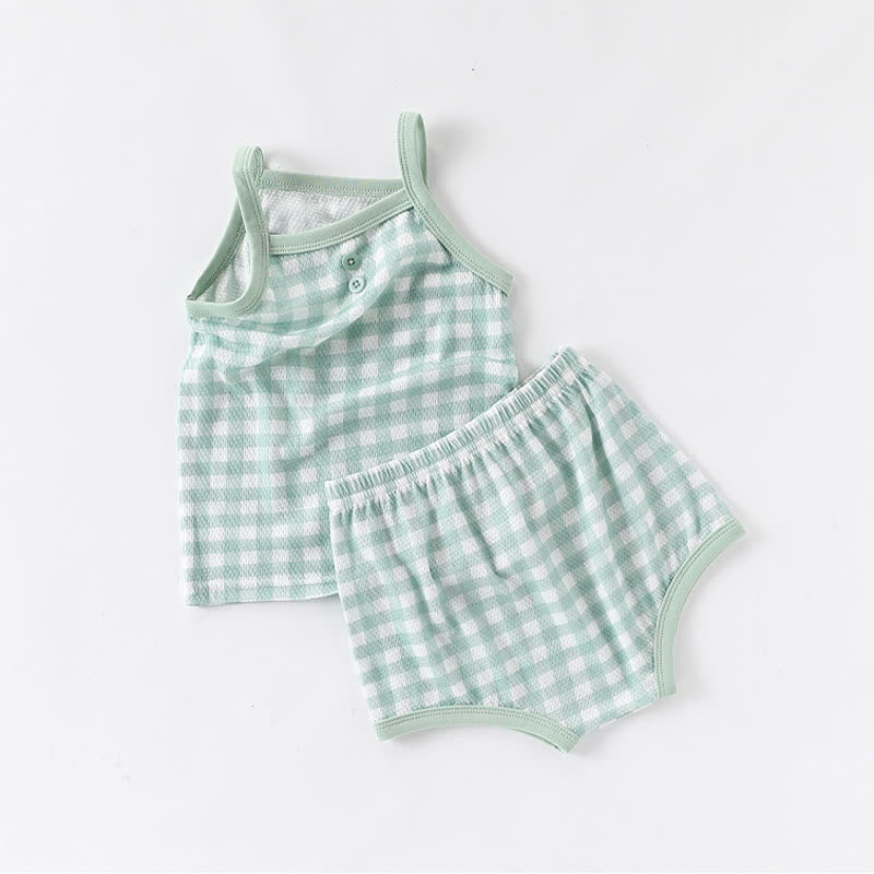 Baby Toddler Girl Gingham Cami Top and Shorts 2-piece Pyjama Set - image 6