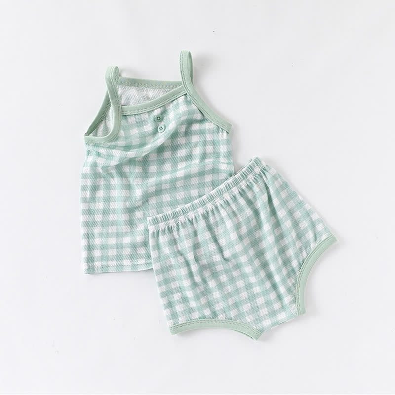 Baby Toddler Girl Gingham Cami Top and Shorts 2-piece Pyjama Set - image 6