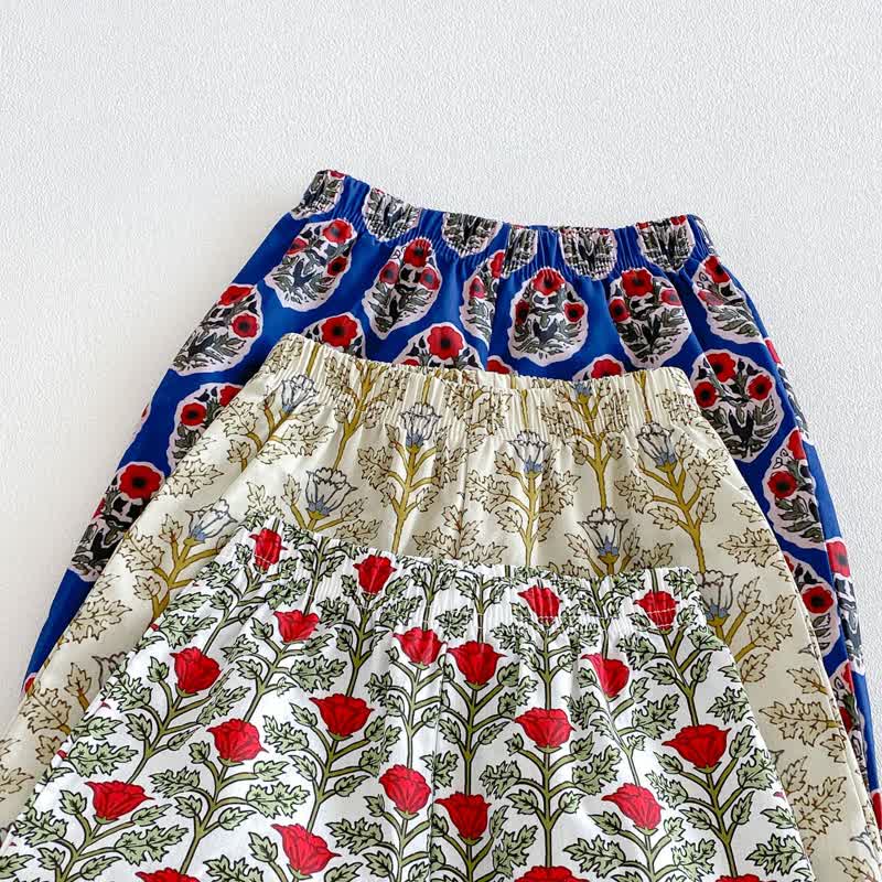 Baby Toddler Girl Vintage Floral Ruffle Hem Harem Pants - image 6