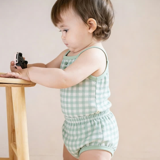 Baby Toddler Girl Gingham Cami Top and Shorts 2-piece Pyjama Set - image 9