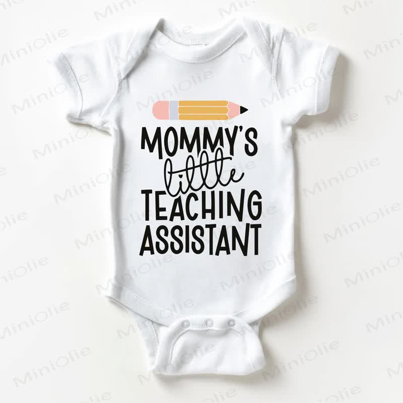 MOMMY'S LITTLE TEACHING ASSISTANT Baby White Slogan Bodysuit - White - 18-24M - image 1