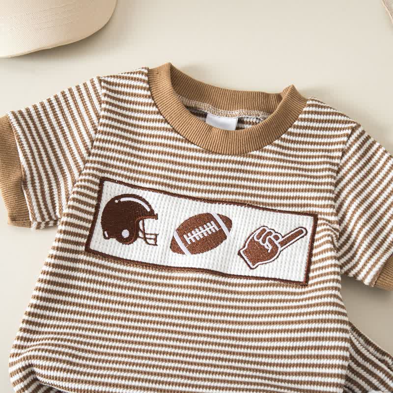 Baby Toddler Boy Sports Print Striped Tee and Shorts 2-piece Set - image 7