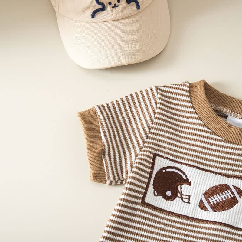 Baby Toddler Boy Sports Print Striped Tee and Shorts 2-piece Set - image 8
