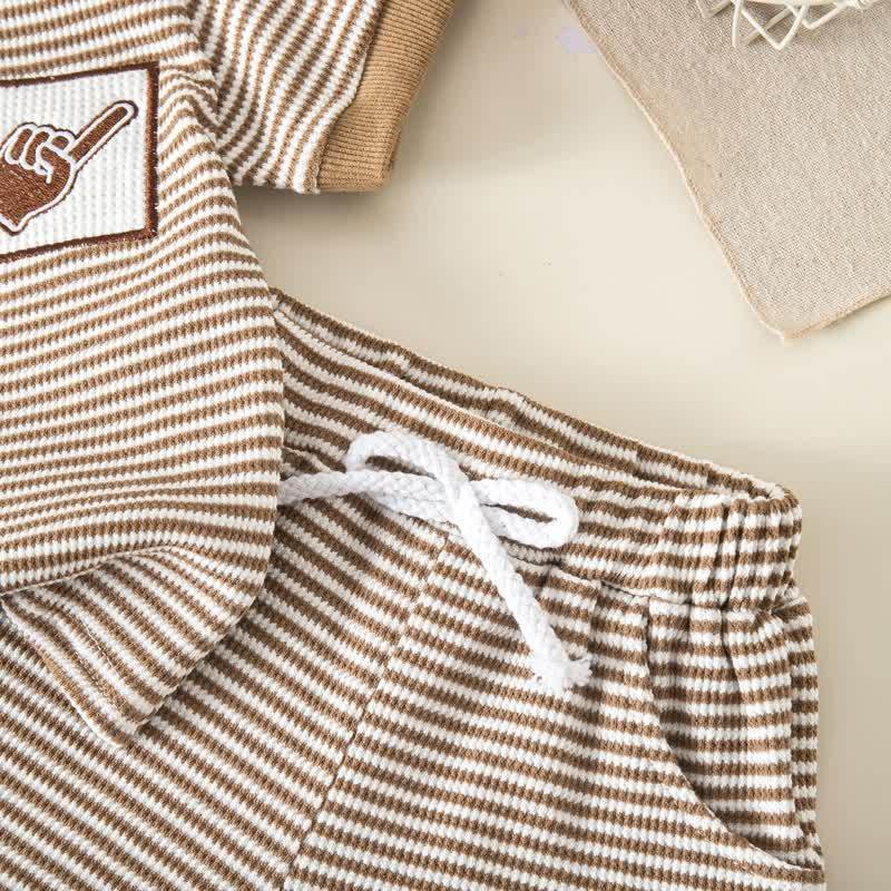 Baby Toddler Boy Sports Print Striped Tee and Shorts 2-piece Set - image 10