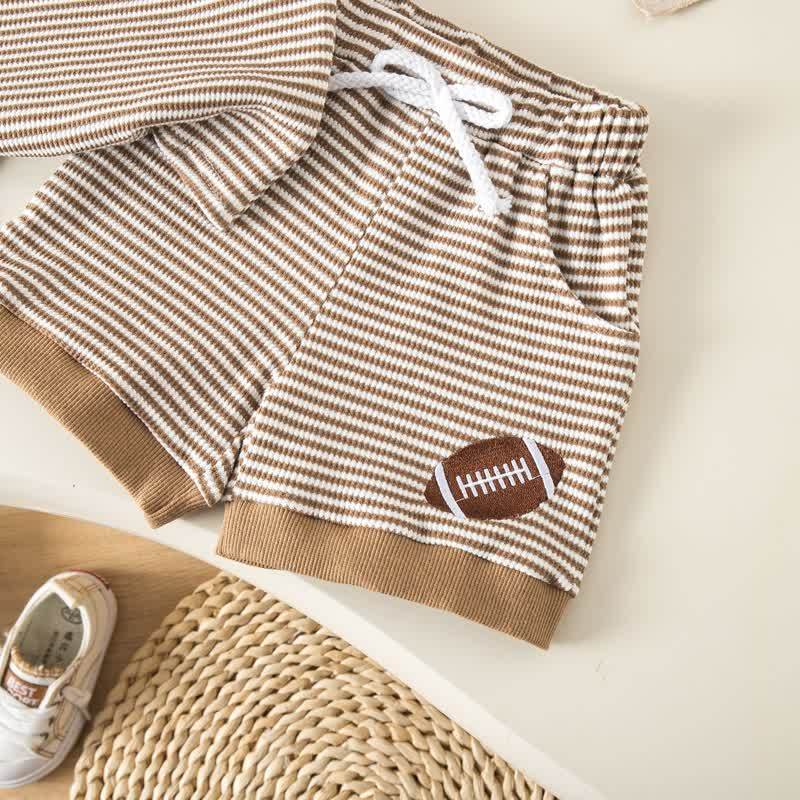 Baby Toddler Boy Sports Print Striped Tee and Shorts 2-piece Set - image 12