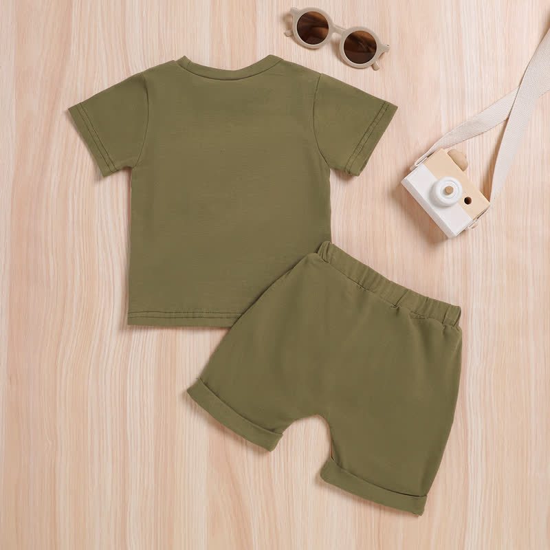 Baby Toddler Boy Diagonal Color Block Pocket Tee and Shorts 2-piece Set - image 5