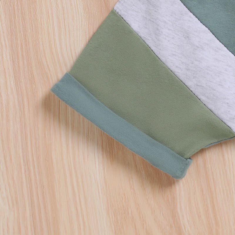Baby Toddler Boy Diagonal Color Block Pocket Tee and Shorts 2-piece Set - image 10
