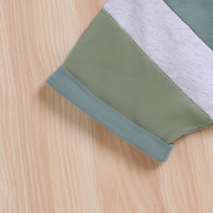 Baby Toddler Boy Diagonal Color Block Pocket Tee and Shorts 2-piece Set - image 10