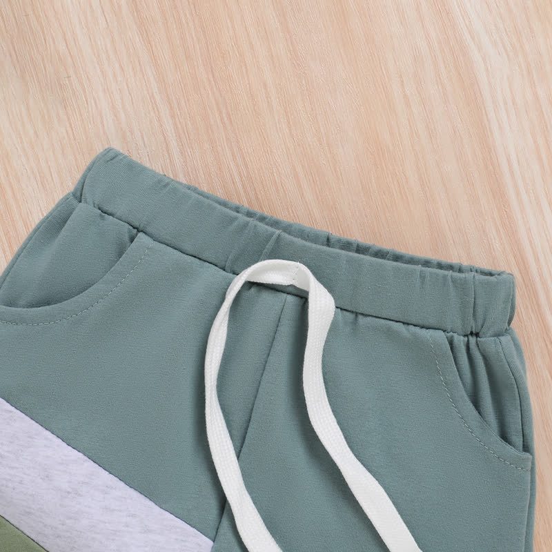 Baby Toddler Boy Diagonal Color Block Pocket Tee and Shorts 2-piece Set - image 9