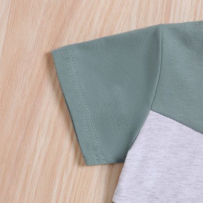 Baby Toddler Boy Diagonal Color Block Pocket Tee and Shorts 2-piece Set - image 7