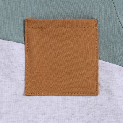 Baby Toddler Boy Diagonal Color Block Pocket Tee and Shorts 2-piece Set - image 8