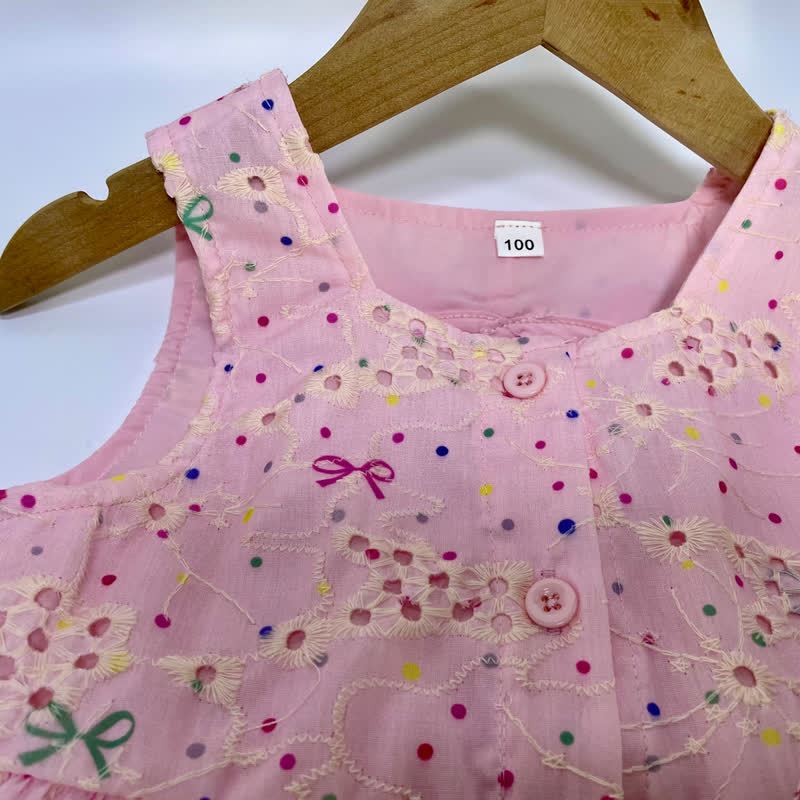 Toddler Girl Bow Print Sleeveless Top and Shorts 2-piece Set - image 3