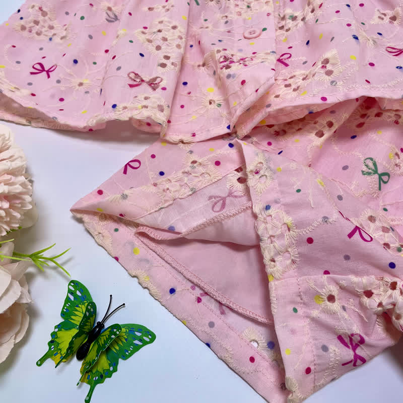 Toddler Girl Bow Print Sleeveless Top and Shorts 2-piece Set - image 5