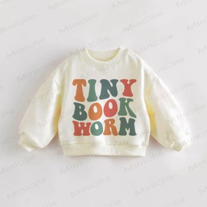TINY BOOK WORM Baby Toddler Slogan Cream Sweatshirt - Cream - 3-5T - image 1