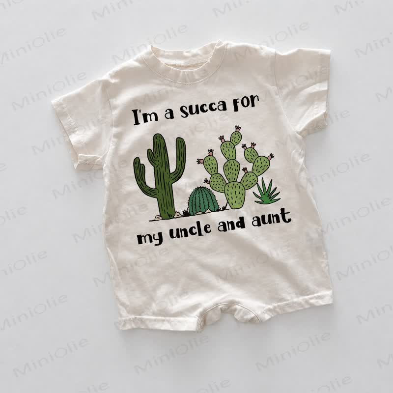 I'M A SUCCA FOR MY UNCLE AND AUNT Baby White Romper - White - 18-24M - image 1