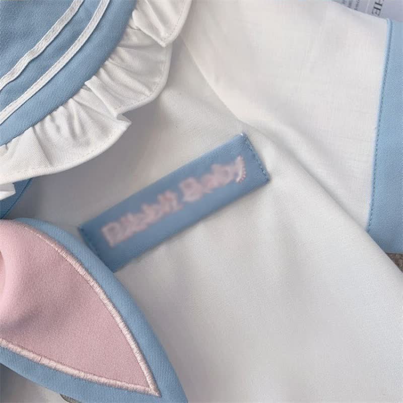 Toddler Kid Girl Sailor Ruffle Collar Tee and Skirt 2-piece Set - image 3