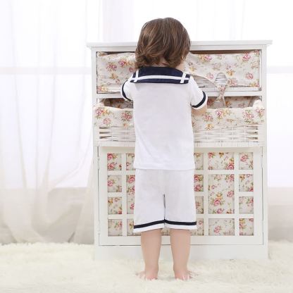 Toddler Baby Classic Nautical Sailor Collar Top and Shorts 2-piece Set - image 4