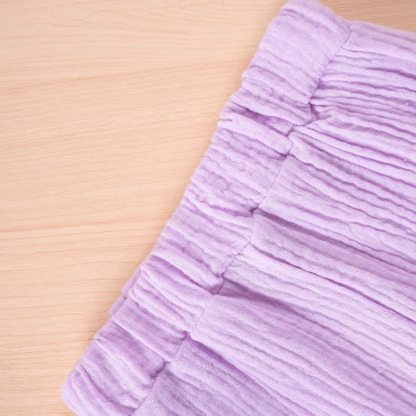 Toddler Girl Solid Color Crinkled Sleeveless Ruffle Hem Top and Pants 2-piece Set - image 9