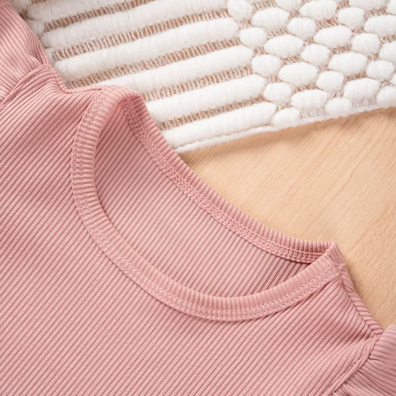 Toddler Girls Ribbed Ruffle Top and Shorts 2-piece Set - image 7