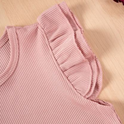 Toddler Girls Ribbed Ruffle Top and Shorts 2-piece Set - image 8