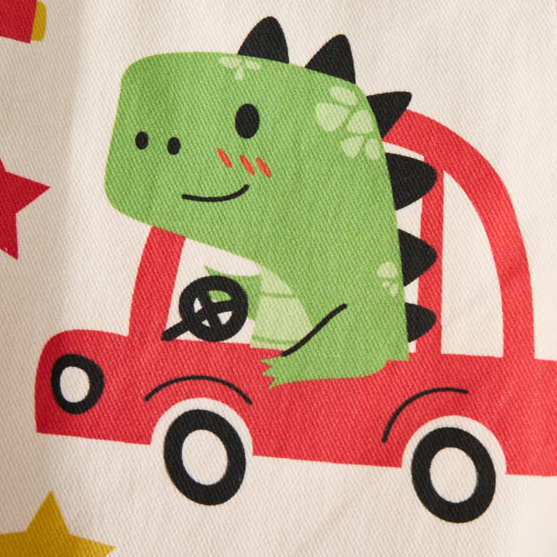 Baby Toddler Beige Dinosaur Print Overalls - image 6