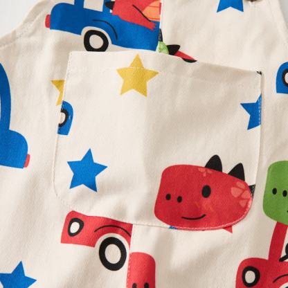 Baby Toddler Beige Dinosaur Print Overalls - image 4