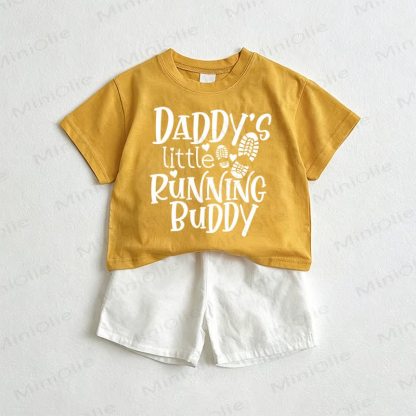 DADDY'S LITTLE RUNNING BUDDY Baby Yellow&White Tee and Shorts 2-Piece Set - Yellow&White - 3-5T - image 1