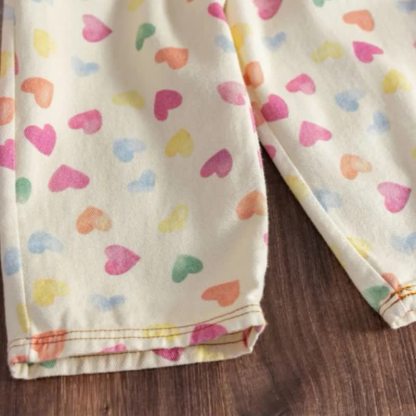 Toddler Baby Girls Beige Heart Print Pants - image 5