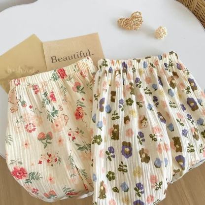 Toddler Baby Floral&Bear Print Summer Pants - image 6