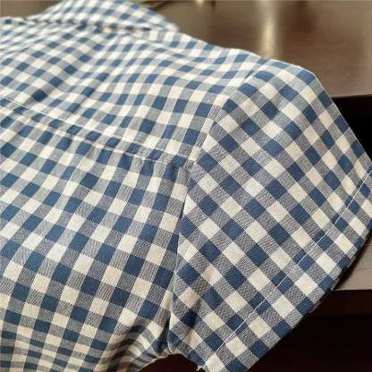 Toddler Baby Blue Gingham Bow Tie Top and Beige Pants 2-piece Set - image 9